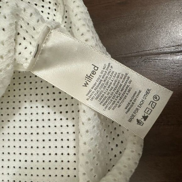 ARITZIA WILFRED Rosetta Mesh Crewneck Sweater in Light Birch - Picture 9 of 12